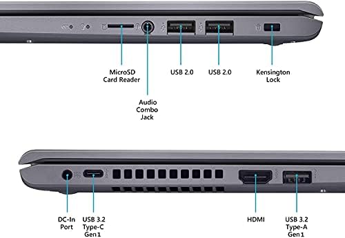 Asus vivobook 15.6 '' מסך מגע דק וקל מחשב נייד | Intel I3-1115G4, Full HD, טביעת אצבע, עם כבל HDMI, Windows 10, אפור